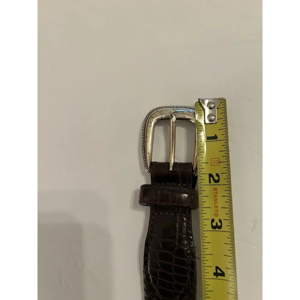 Brighton Genuine Leather Brown Braided‎ Women's Belt w Silver Buckle Size 36